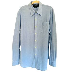 Lauren Ralph Lauren Mens Button Down Shirt Size 17 1/2 Neck 36/37 Sleeves‎